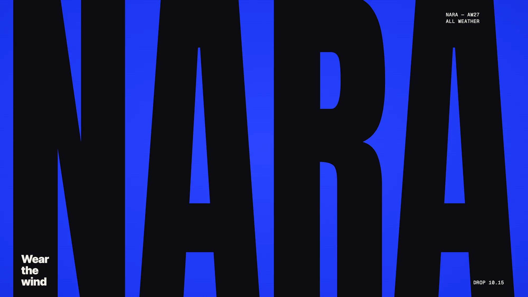 NARA campaign poster: huge black NARA letters on blue