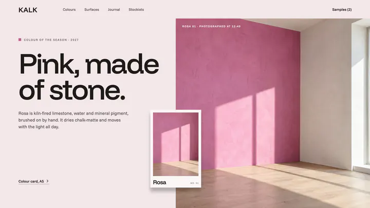 Pink, made of stone