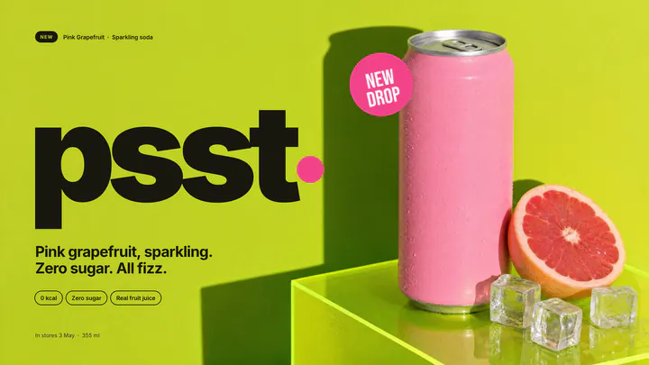 Pink grapefruit soda